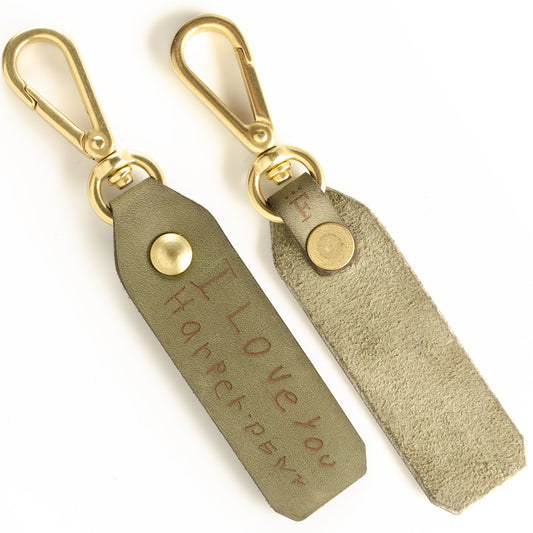 FFFob Keychain in Latigo Sage — hero shot