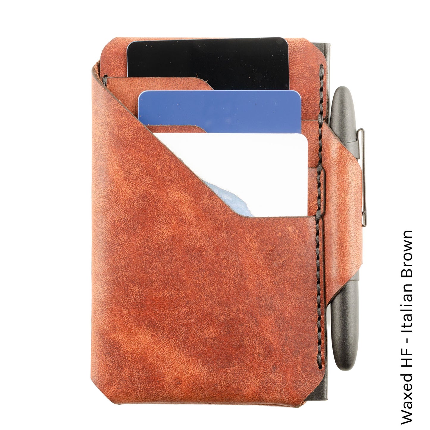 Archslim Wallet in Waxed HF Italian Brown — front view