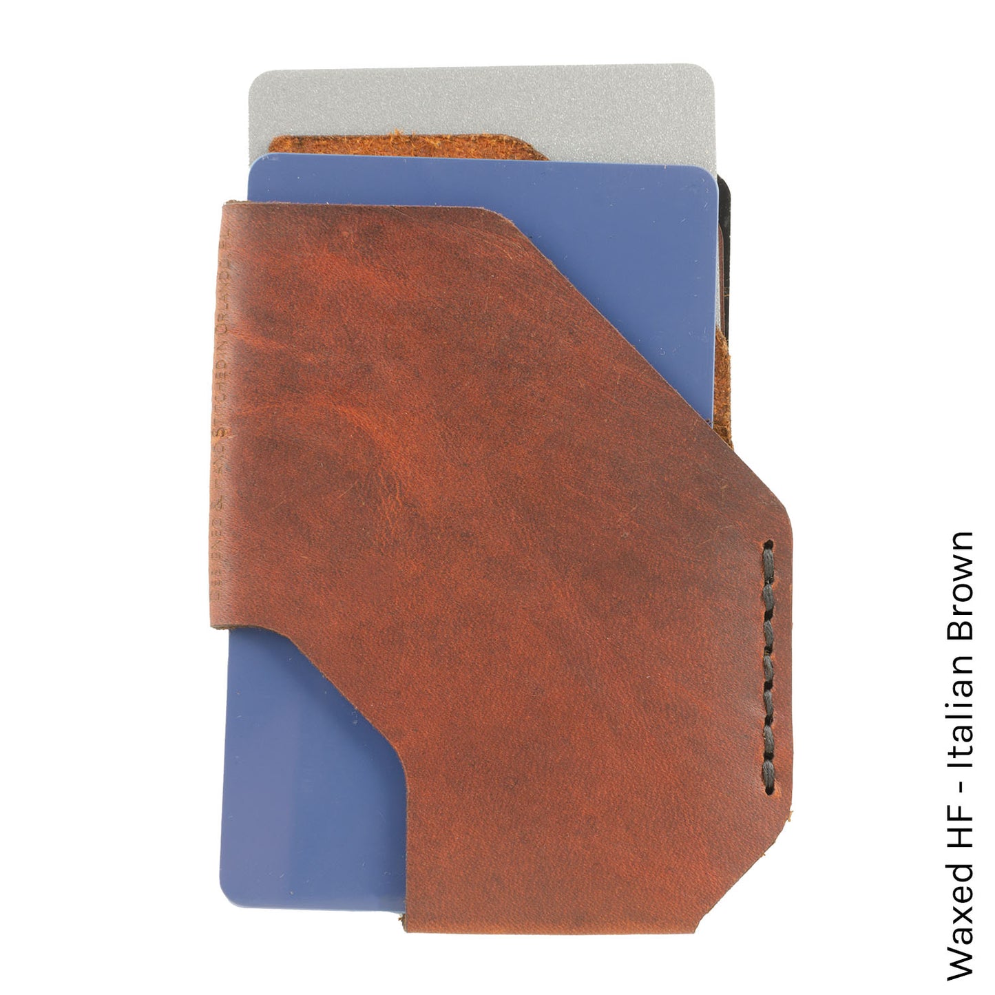 TriSlot Wallet in Waxed HF Italian Brown — front view