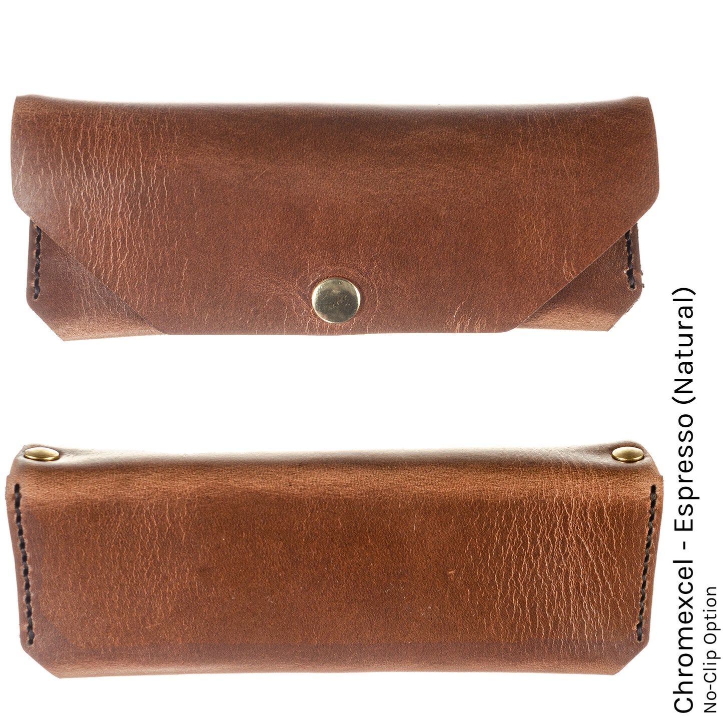 FFF Eyeglass Case in Chromexcel Espresso (Natural) — front view
