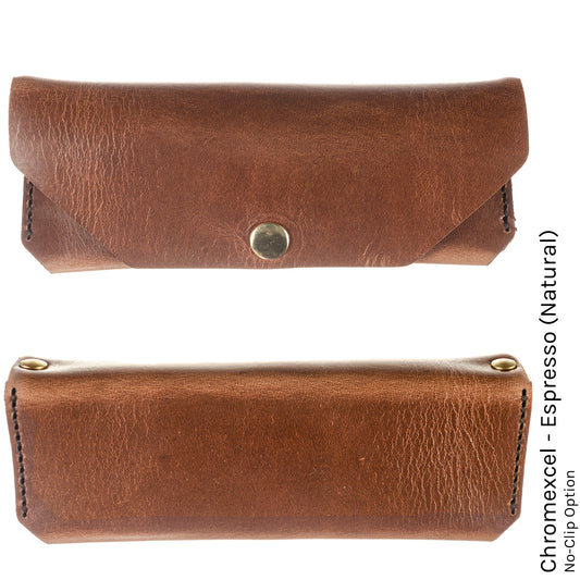 FFF Eyeglass Case in Chromexcel Espresso (Natural) — front view