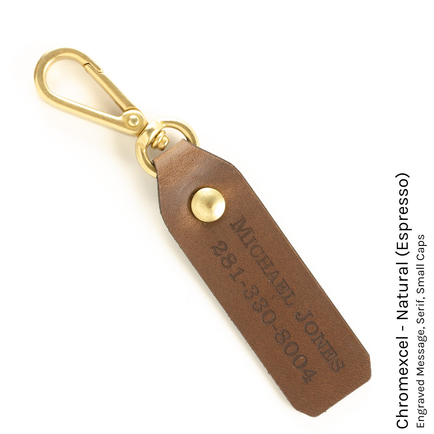 FFFob Keychain in Chromexcel Espresso (Natural) — front view
