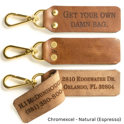 ID FFFob Luggage Clip in Chromexcel Espresso (Natural) — front view