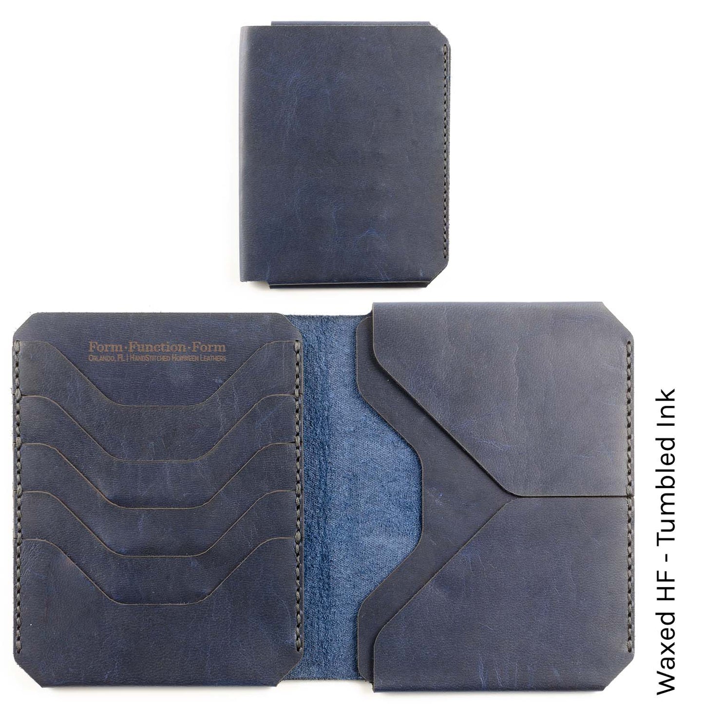 JetSet Passport Wallet in Waxed HF Tumbled Ink — front view