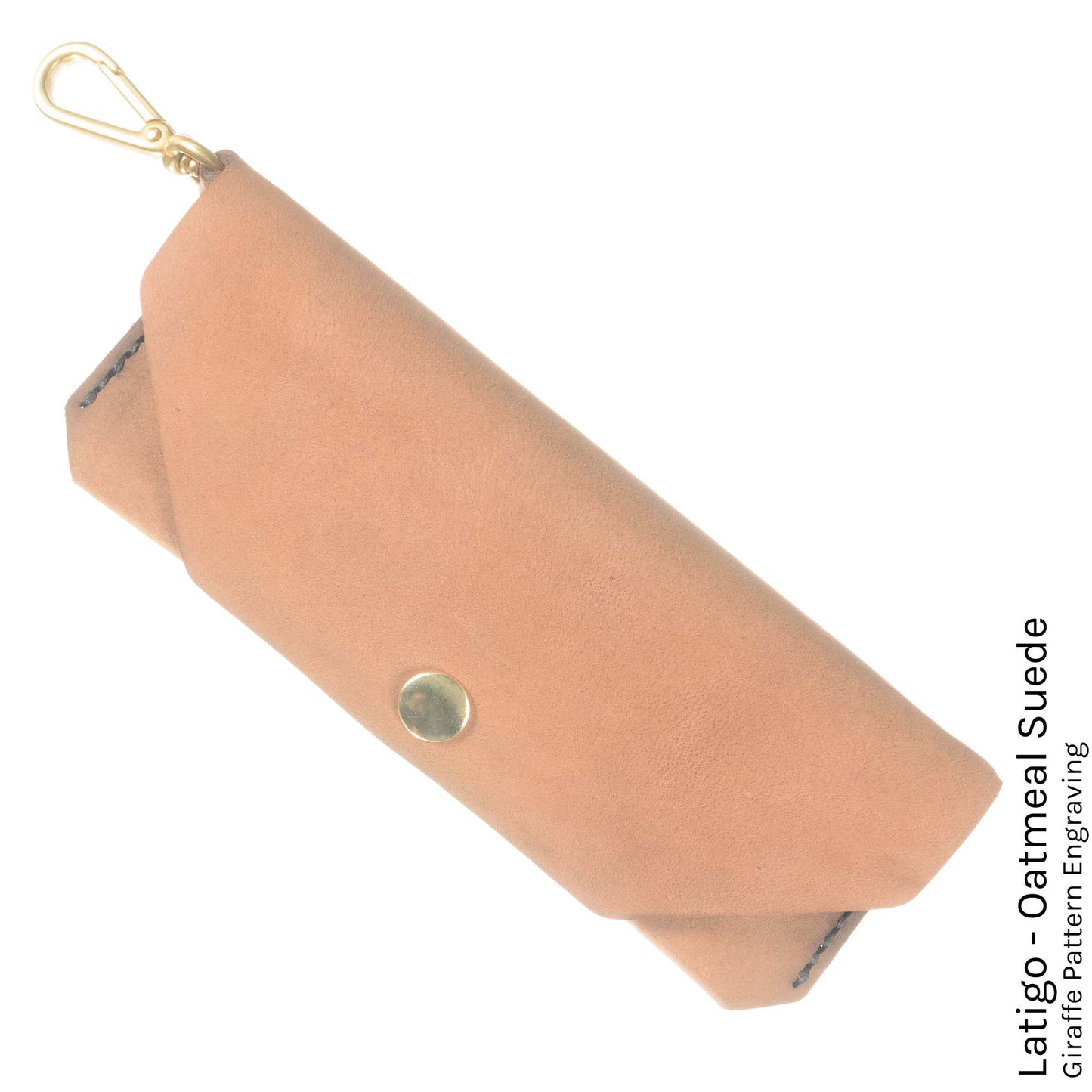 FFF Eyeglass Case in oatmeal suede — front view