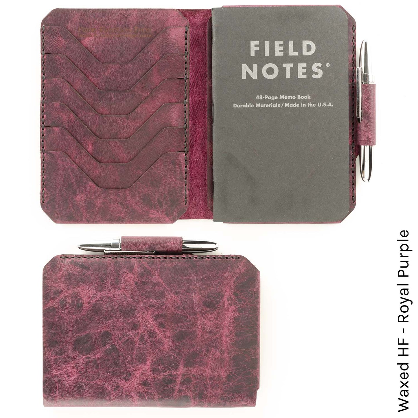 Field Notes Wallet in Waxed HF Purple — front view