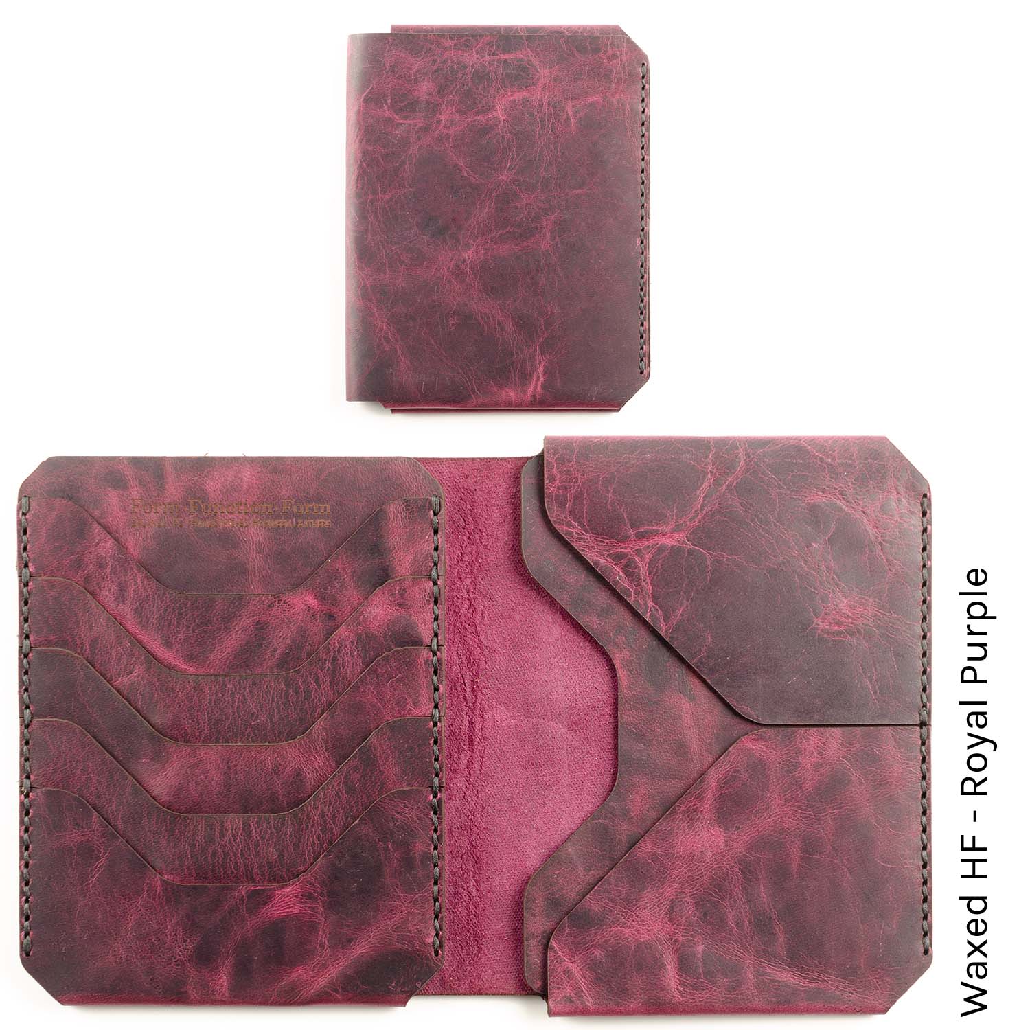 JetSet Passport Wallet in Waxed HF Purple — front view