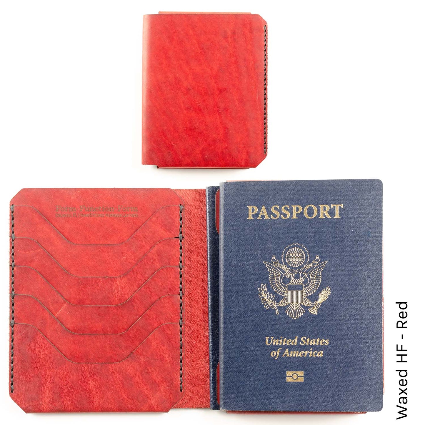 JetSet Passport Wallet in Waxed HF Red — front view