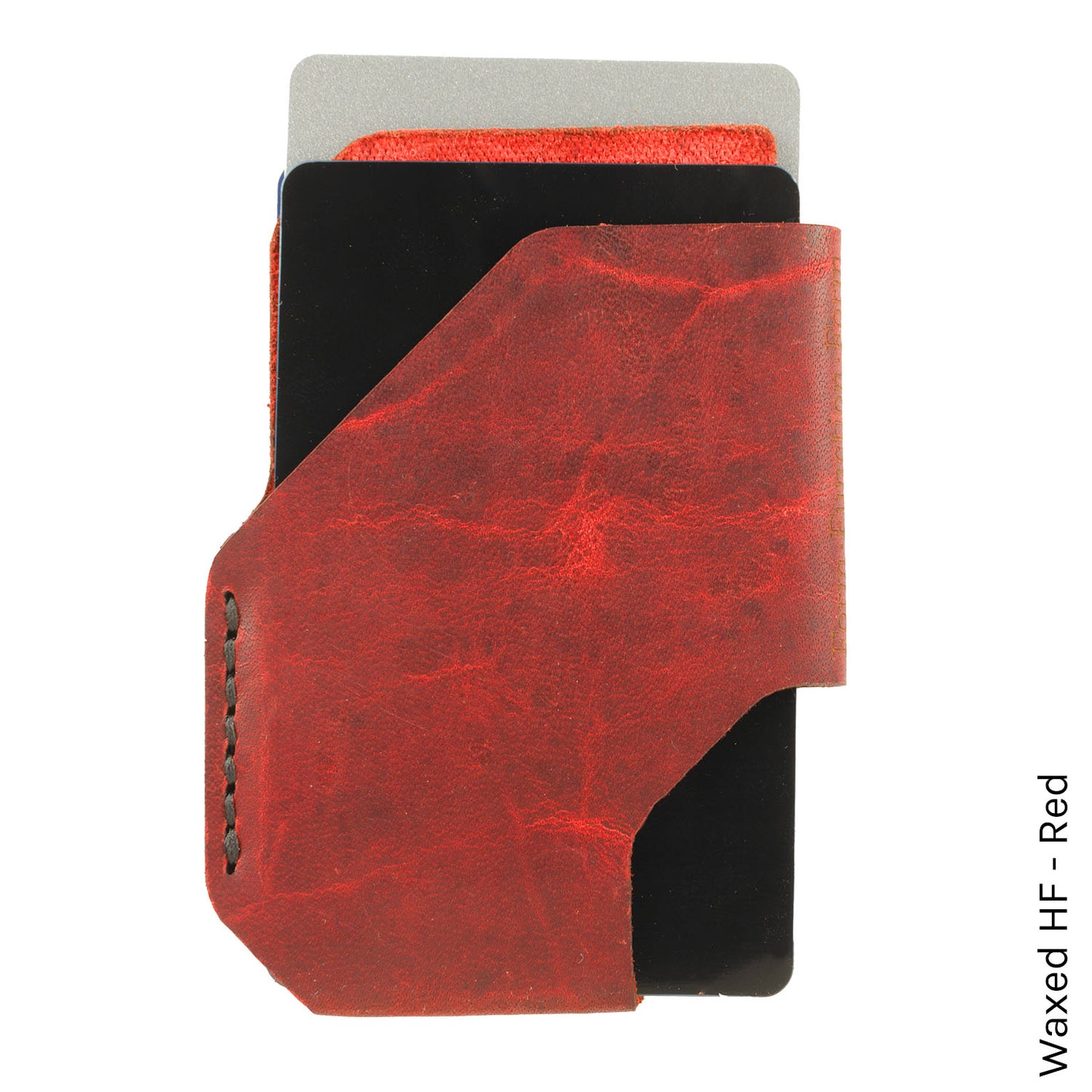 TriSlot Wallet in Waxed HF Red — front view