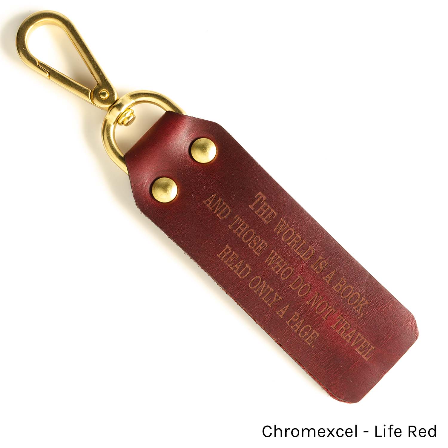 ID FFFob Luggage Clip in Chromexcel Life Red — front view