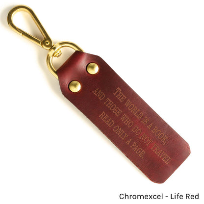 ID FFFob Luggage Clip in Chromexcel Life Red — front view
