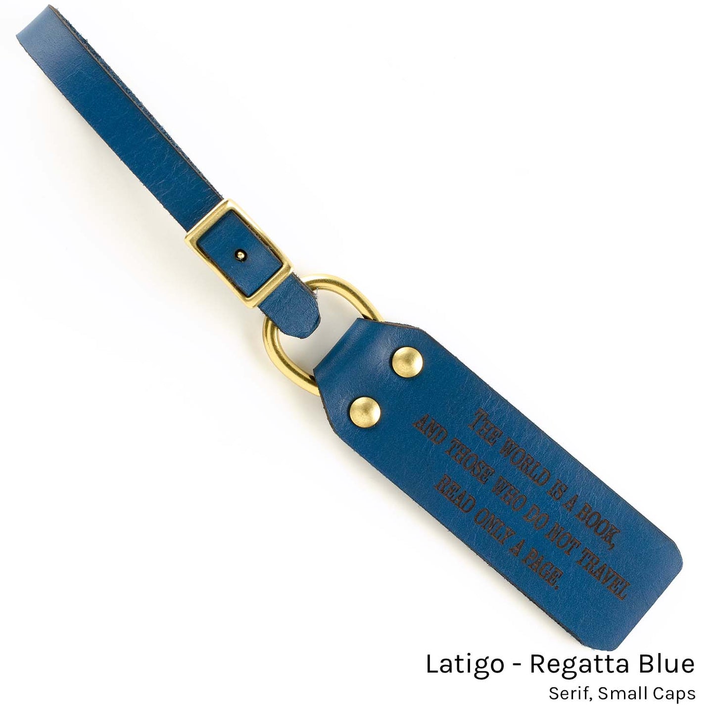 ID FFFob Luggage Strap in Latigo Regatta Blue — front view