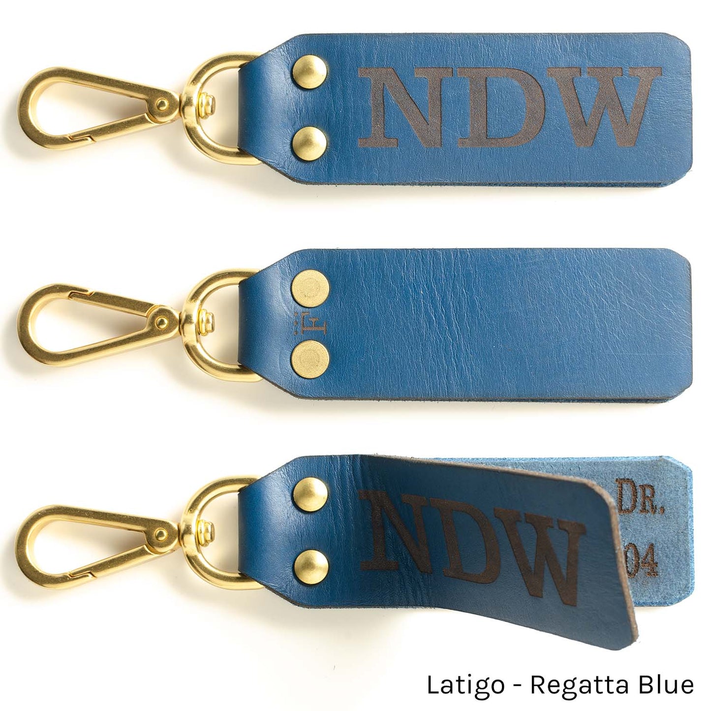 ID FFFob Luggage Clip in Latigo Regatta Blue — front view