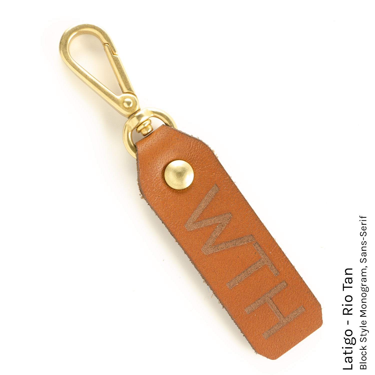 FFFob Keychain in Latigo Rio Tan — front view