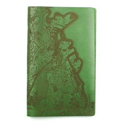 Slip Notebook Cover City Series in Chromexcel Kelly Green — front view