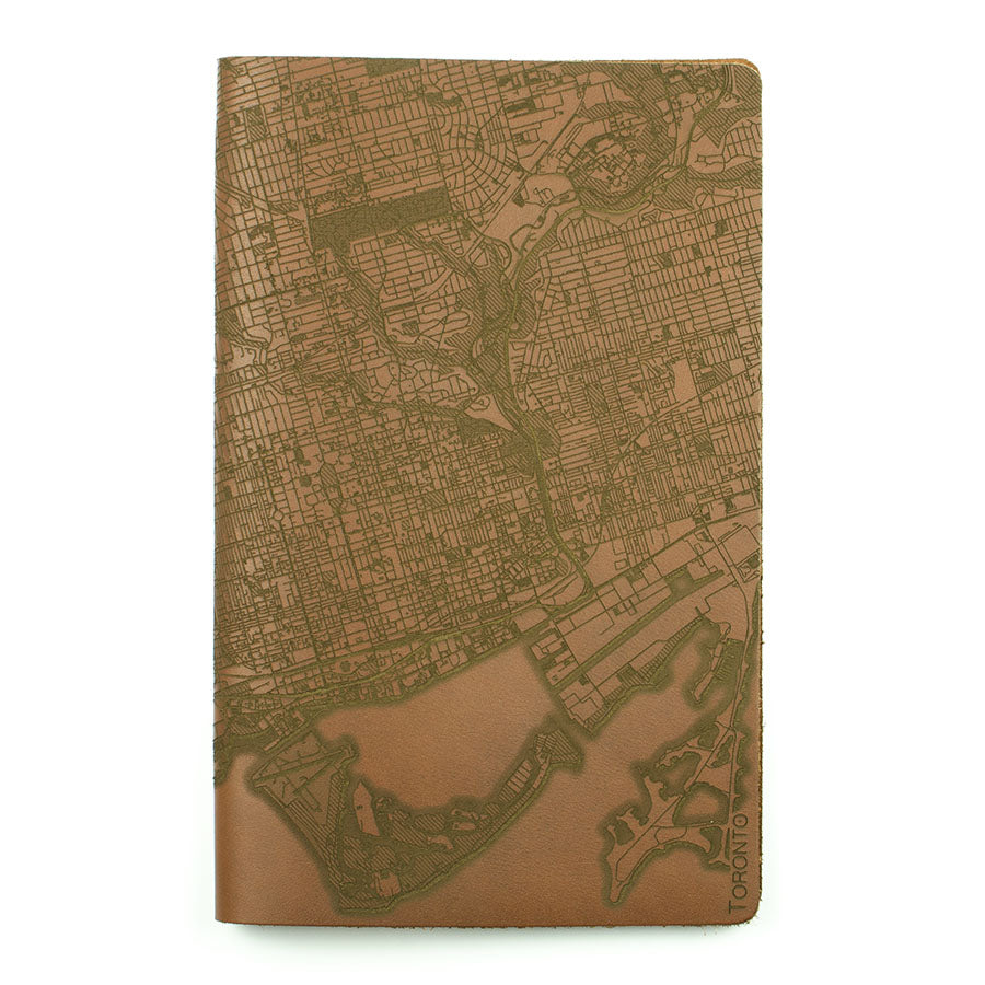 Slip Notebook Cover City Series in Latigo Cognac — front view