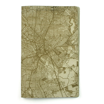 Slip Notebook Cover City Series — angle view showing map wrap-around
