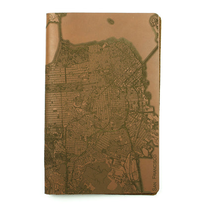 Slip Notebook Cover City Series — detail showing stitching and edge dye