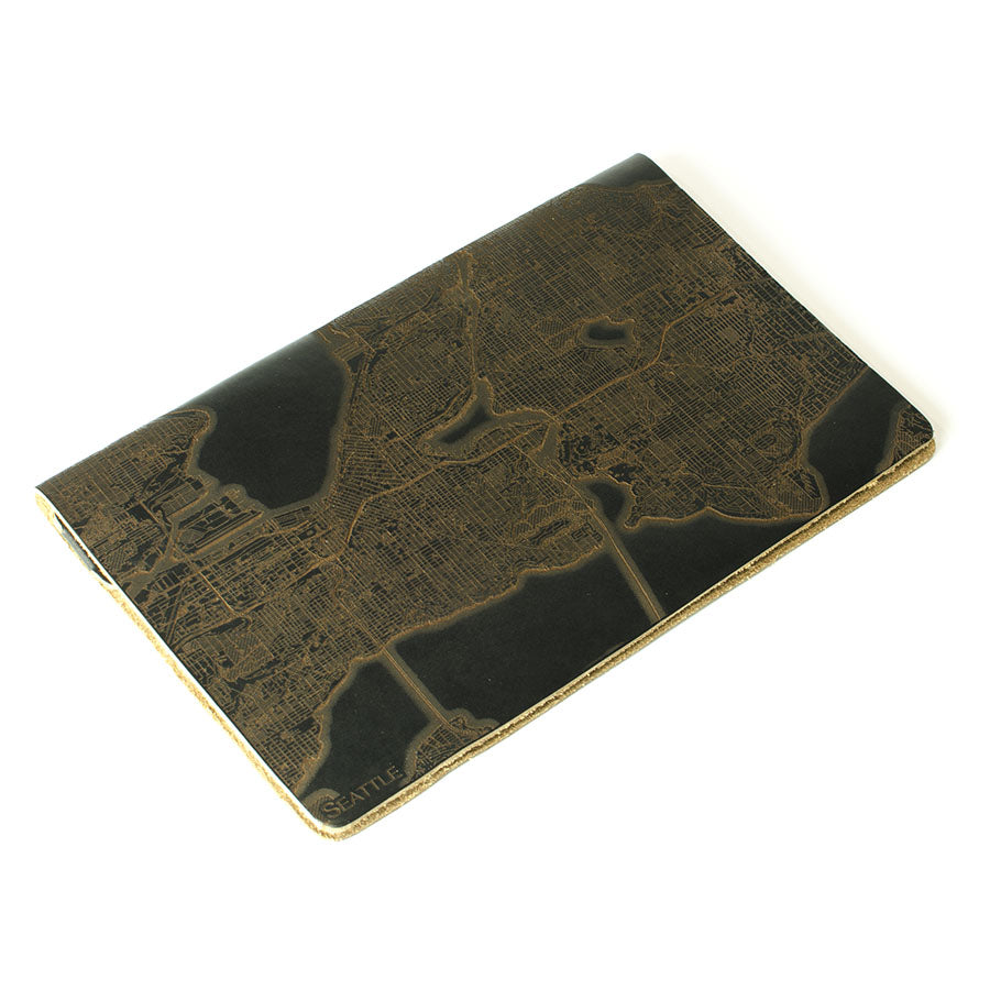 Slip Notebook Cover City Series — open view showing interior pocket and journal slot