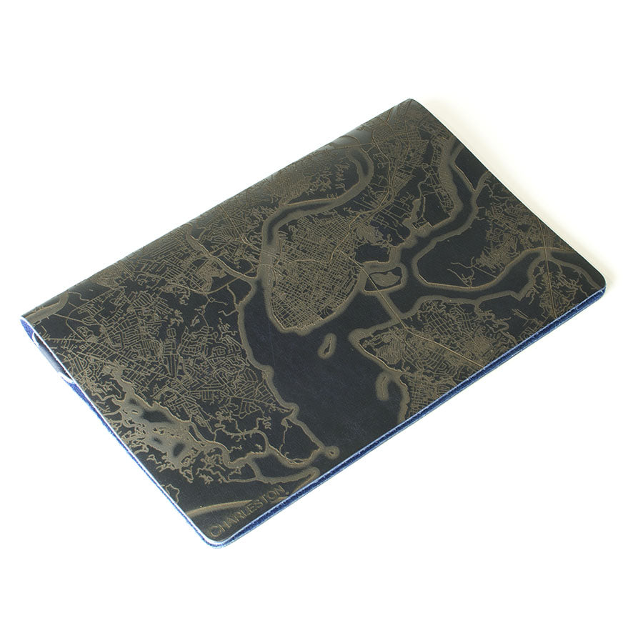 Slip Notebook Cover City Series in Chromexcel Ink Blue — front view