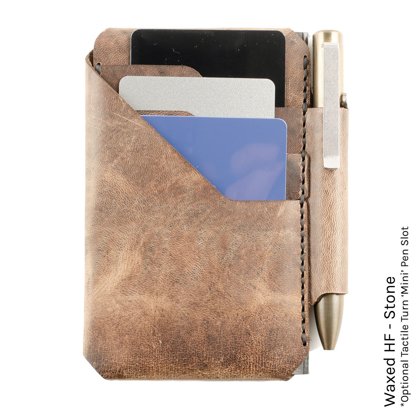 Archslim Wallet in Waxed HF Stone — front view