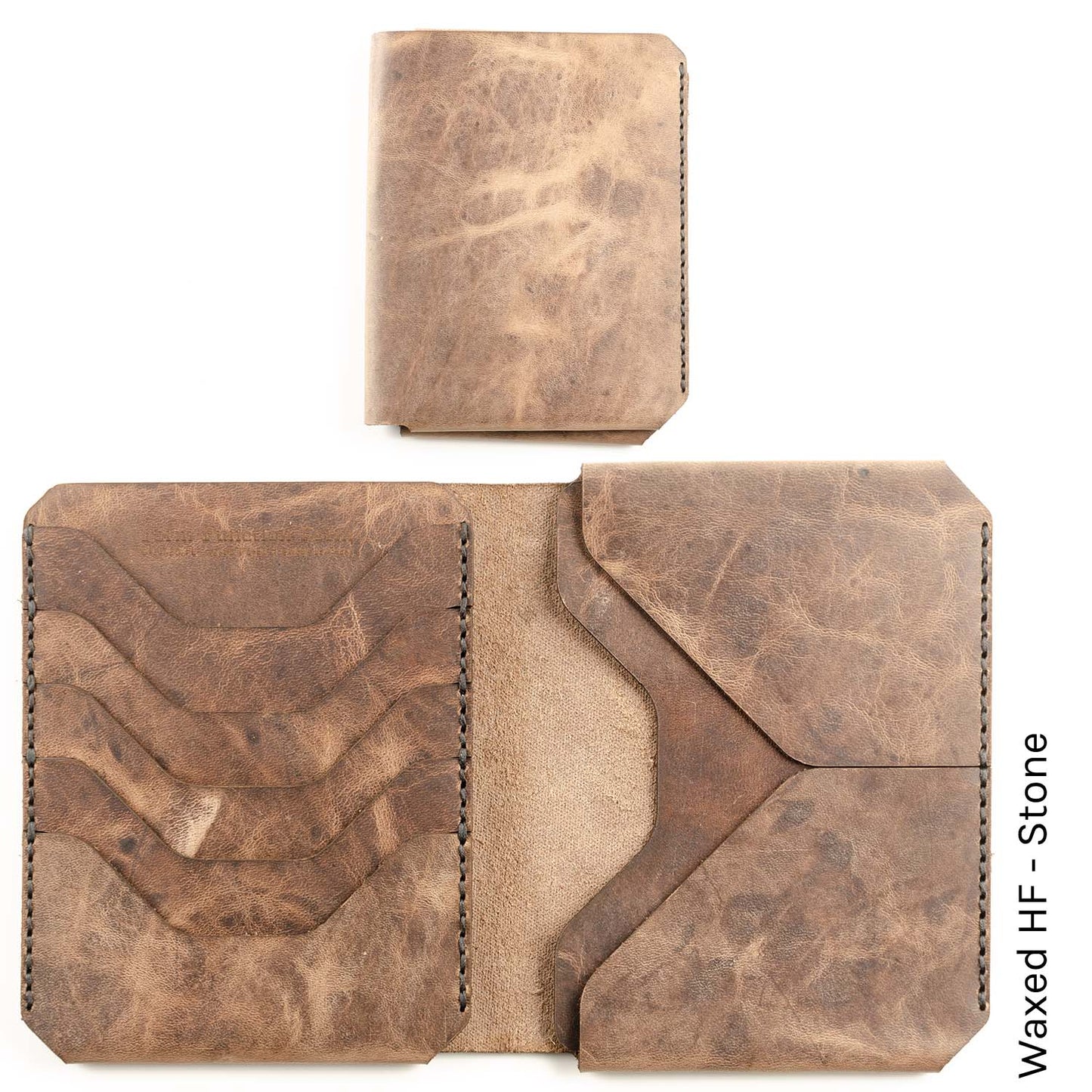 JetSet Passport Wallet in Waxed HF Stone — front view