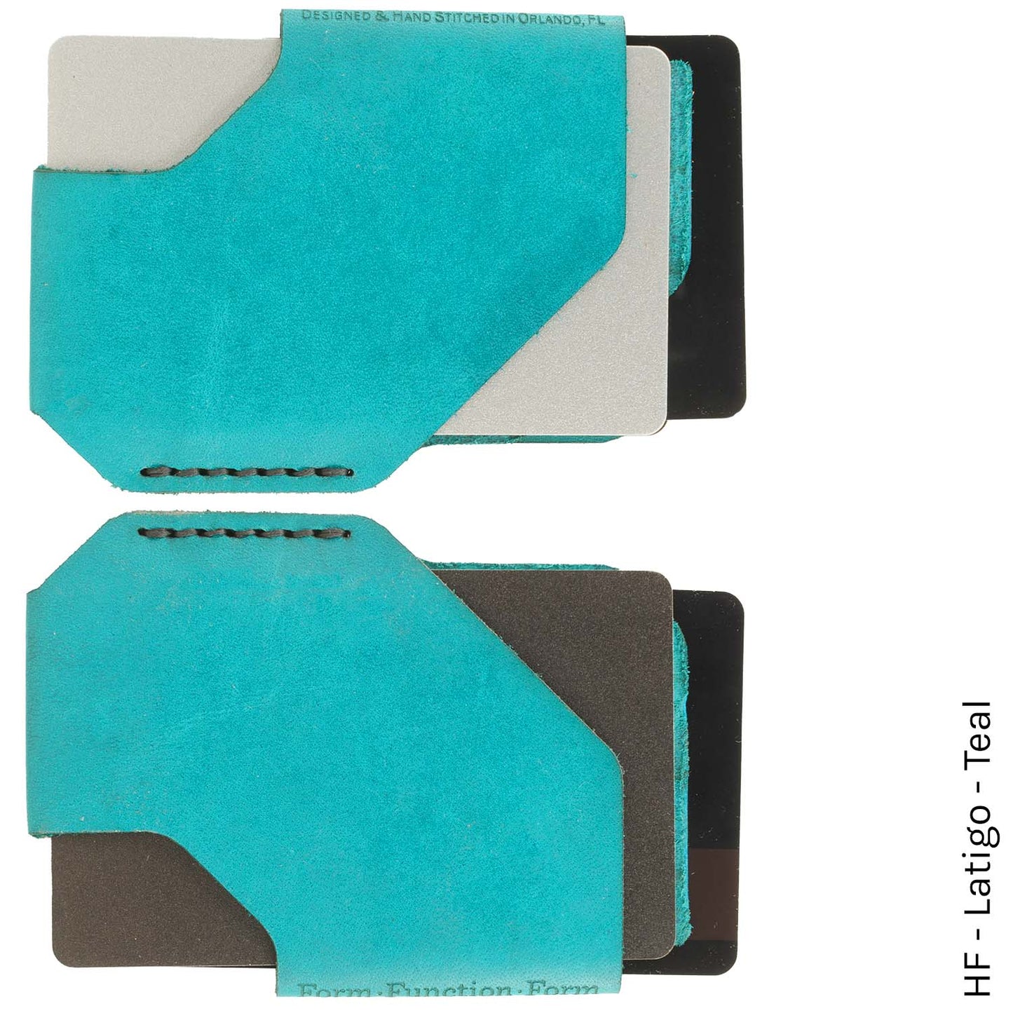 TriSlot Wallet in HF-Latigo Teal — front view