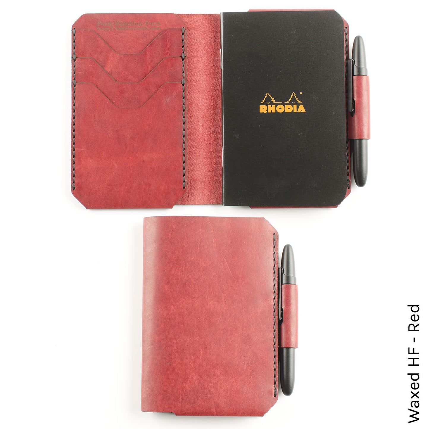 Charette Wallet in Waxed HF Red — front view