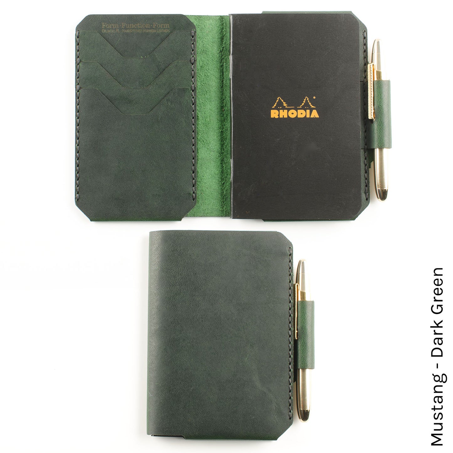 Charette Wallet in Mustang Dark Green — front view