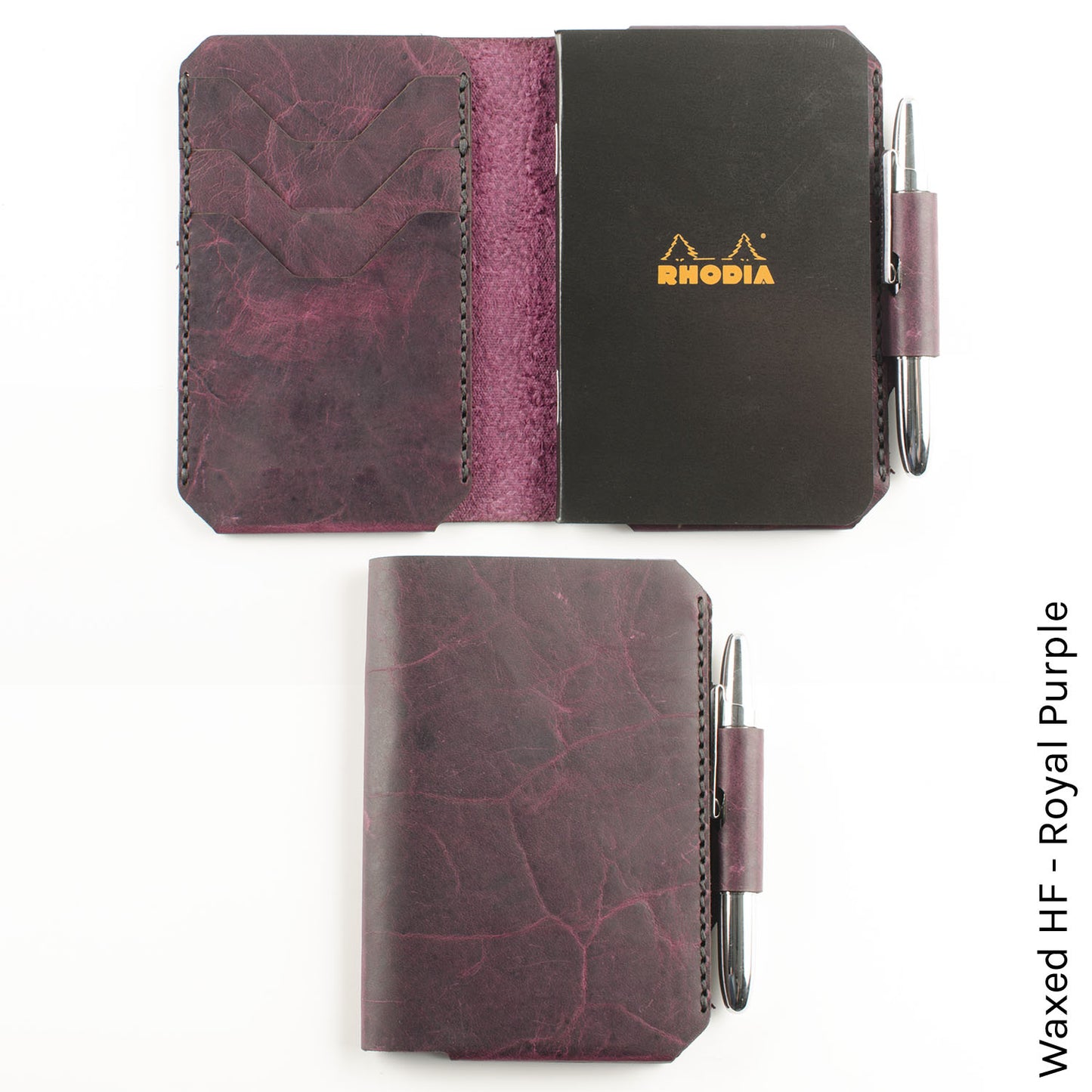 Charette Wallet in Waxed HF Royal Purple — front view