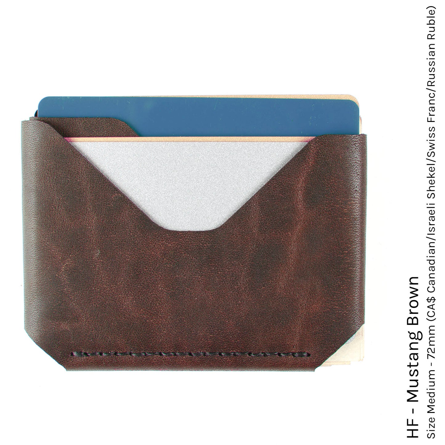 Sidestep Wallet in Mustang Brown — front view