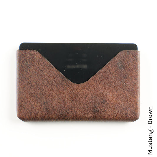 Small Package Wallet in Mustang Brown — front view