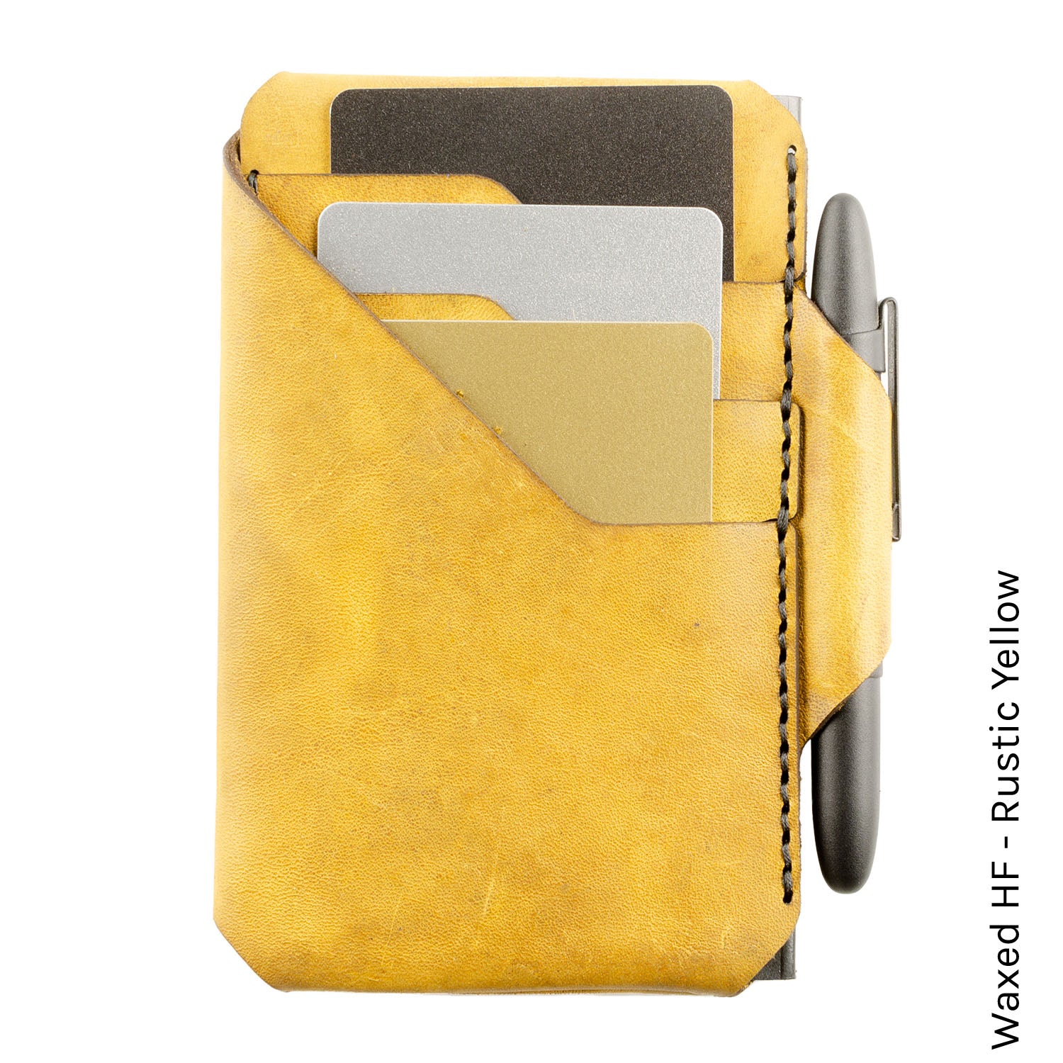 Archslim Wallet in Waxed HF Yellow — front view